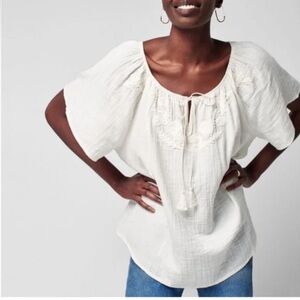 Faherty Brand Organic Cotton Gauze Lightweight Florence Top
